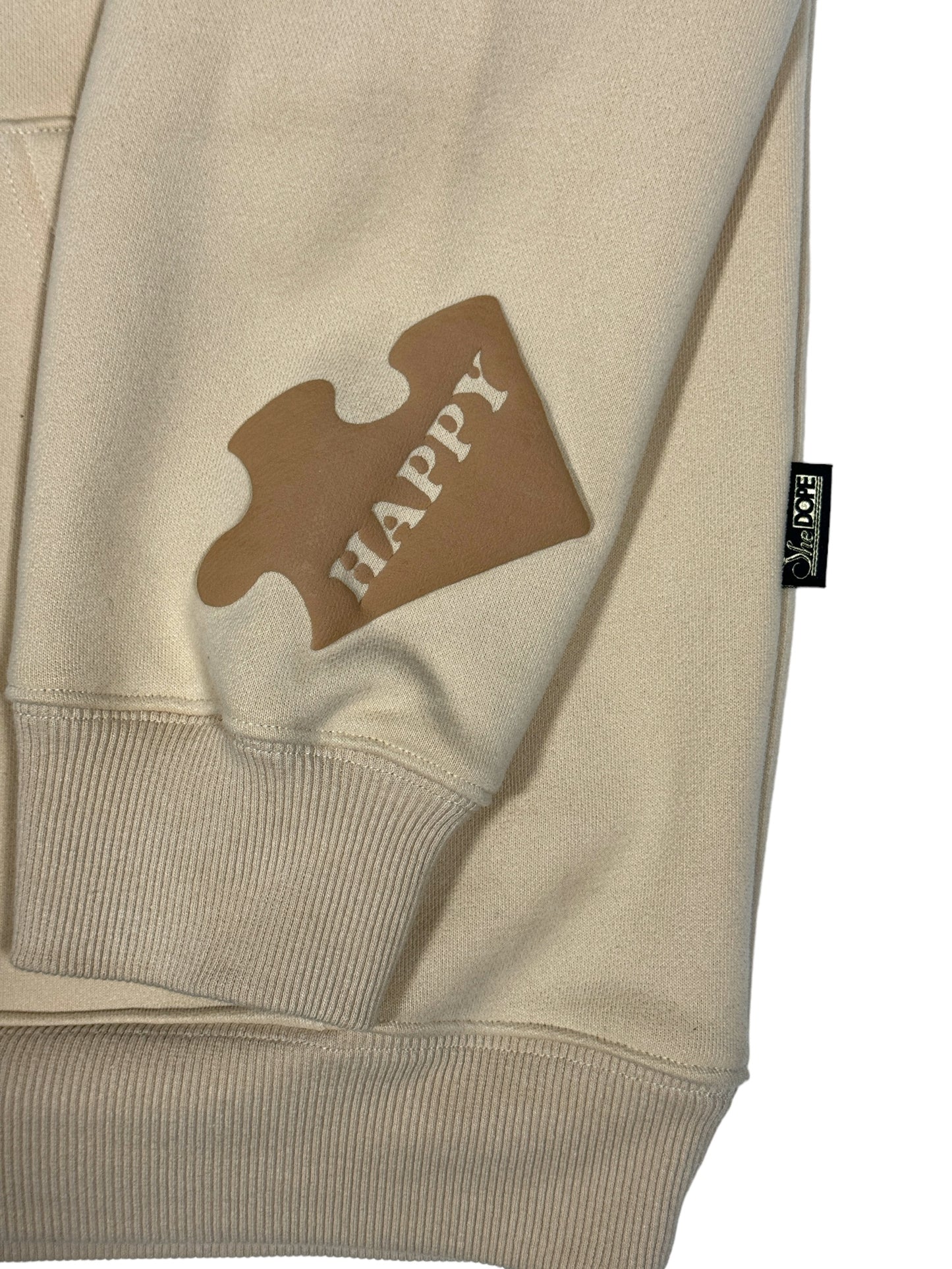 "Piecing It Together" Hoodie- Puff Print Tan
