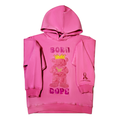 Born Dope Bear Hoodie (Breast Cancer Awareness Edition)