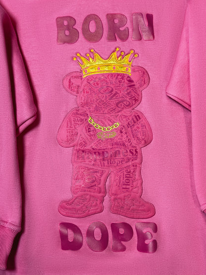 Born Dope Bear Hoodie (Breast Cancer Awareness Edition)