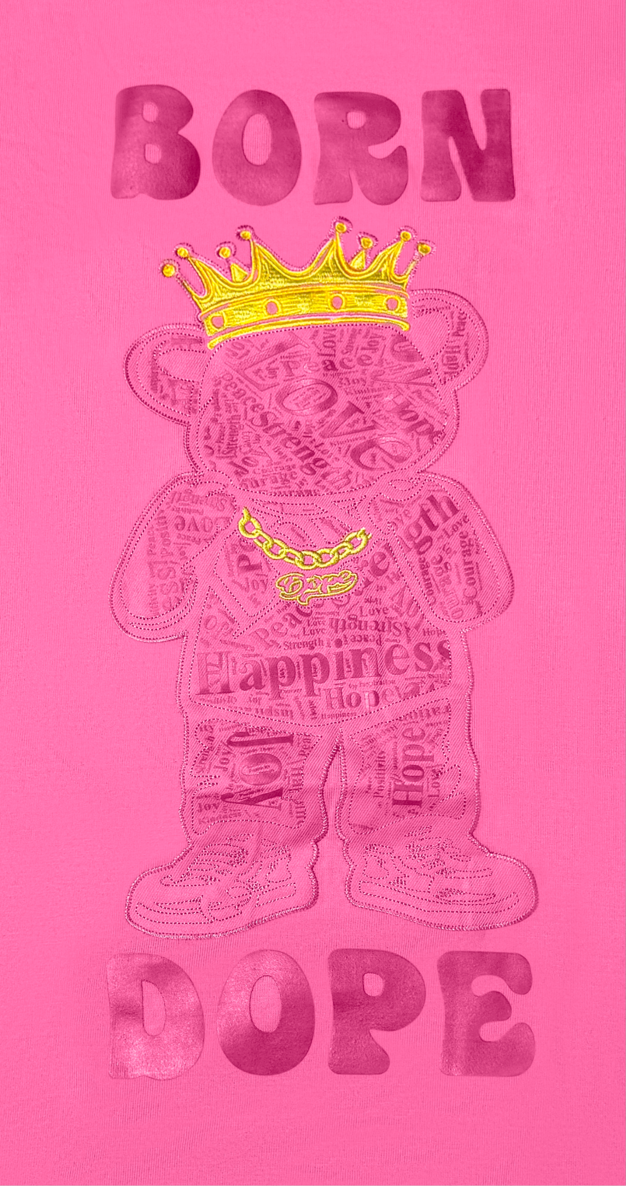 Born Dope Bear T-shirt (Breast Cancer Awareness Edition)