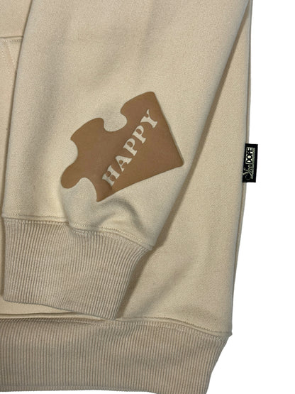 Piecing It Together Hoodie Puff Print Tan