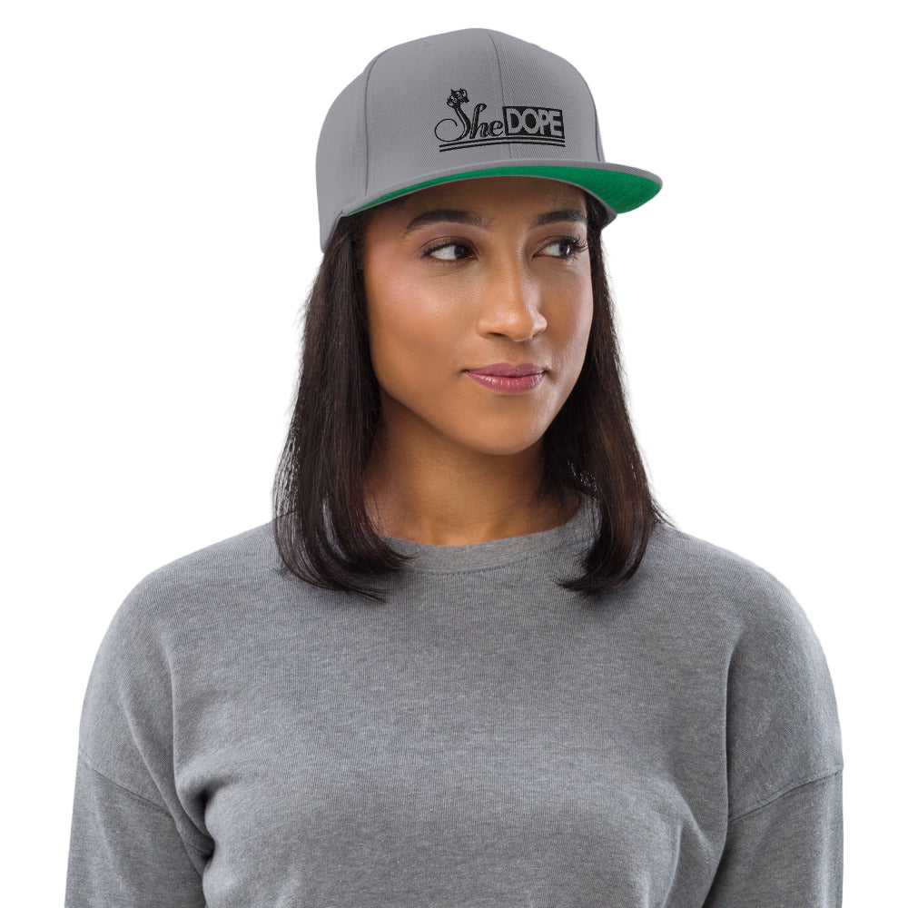 SheDOPE Snapback Hat in Black