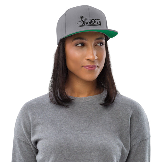SheDOPE Snapback Hat in Black