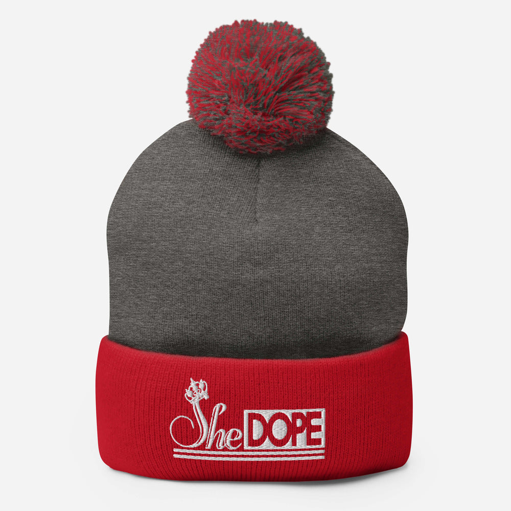 SheDOPE Pom-Pom Beanie