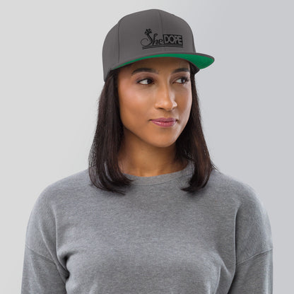 SheDOPE Snapback Hat in Black