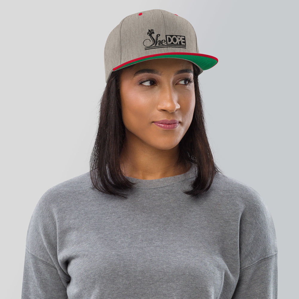 SheDOPE Snapback Hat in Black