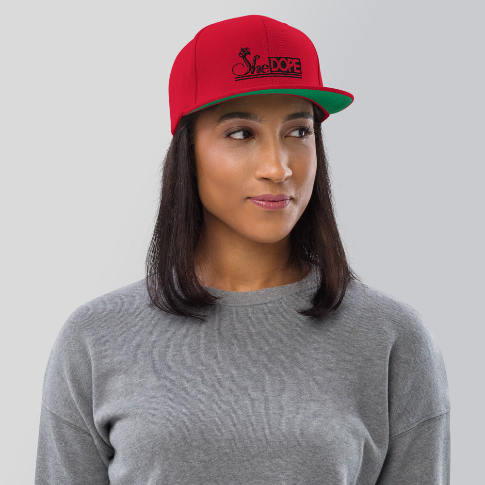 SheDOPE Snapback Hat in Black