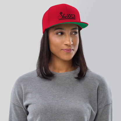 SheDOPE Snapback Hat in Black