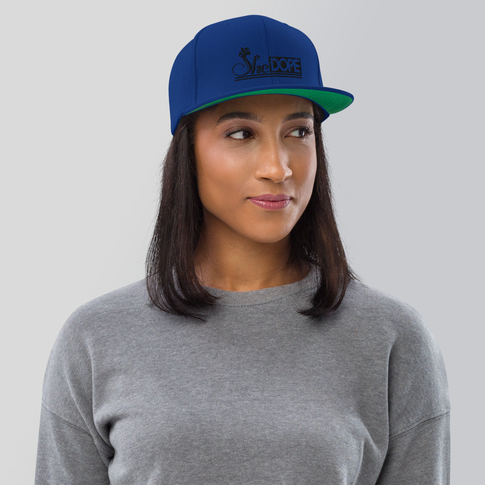 SheDOPE Snapback Hat in Black