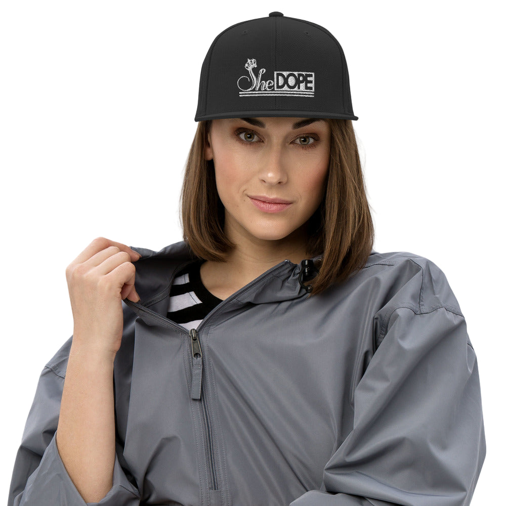 SheDOPE Snapback Hat in White