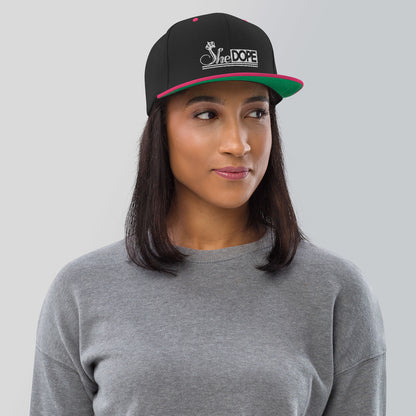 SheDOPE Snapback Hat in White