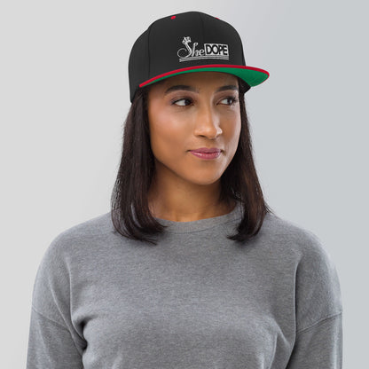 SheDOPE Snapback Hat in White