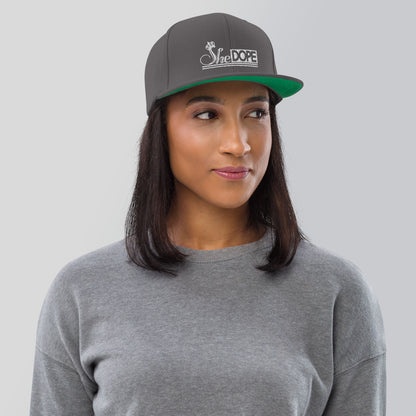 SheDOPE Snapback Hat in White