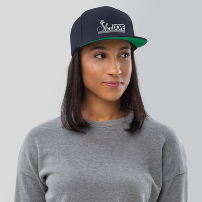 SheDOPE Snapback Hat in White
