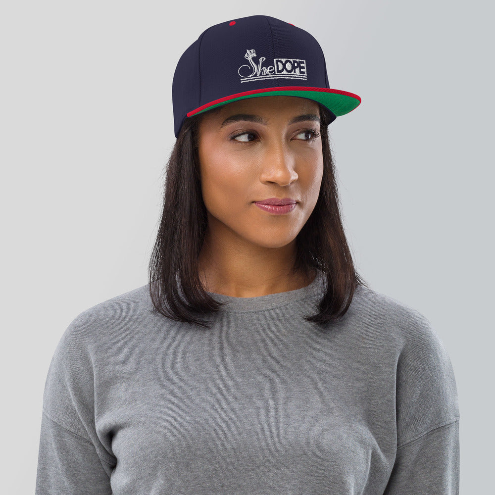 SheDOPE Snapback Hat in White