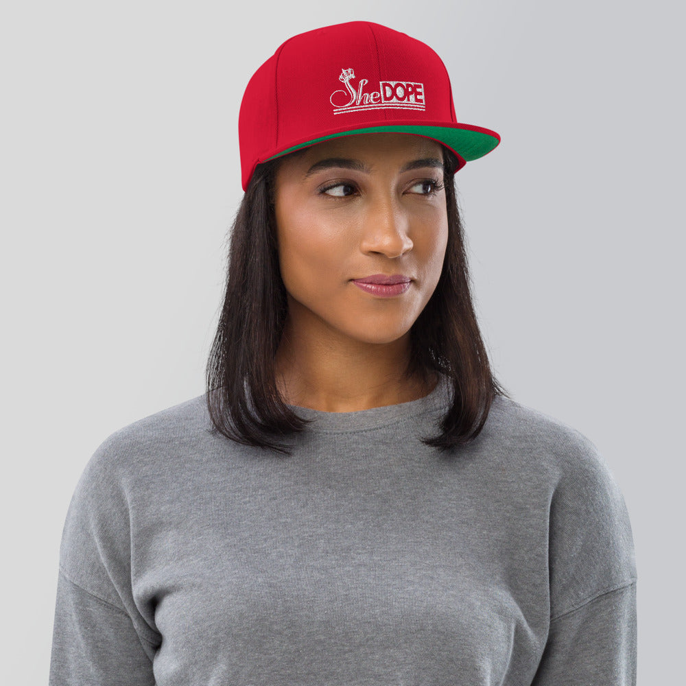 SheDOPE Snapback Hat in White