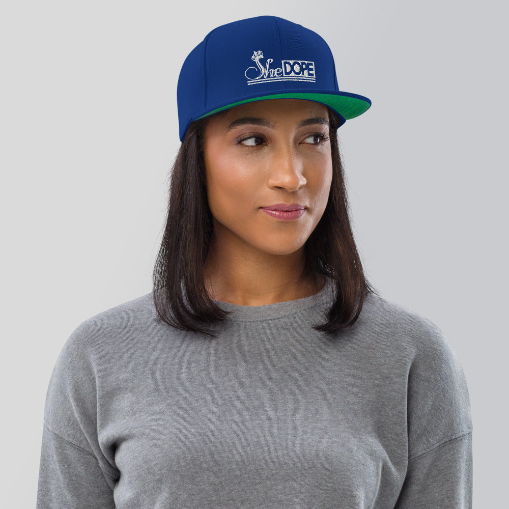 SheDOPE Snapback Hat in White