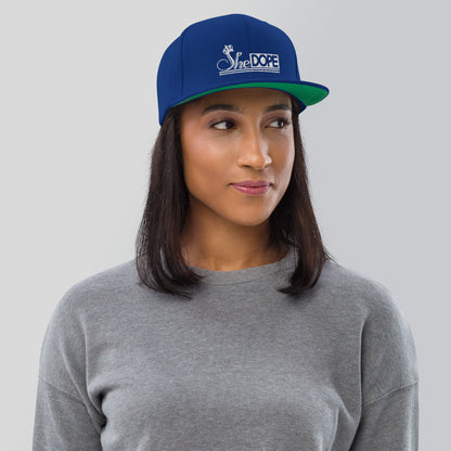 SheDOPE Snapback Hat in White