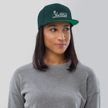 SheDOPE Snapback Hat in White