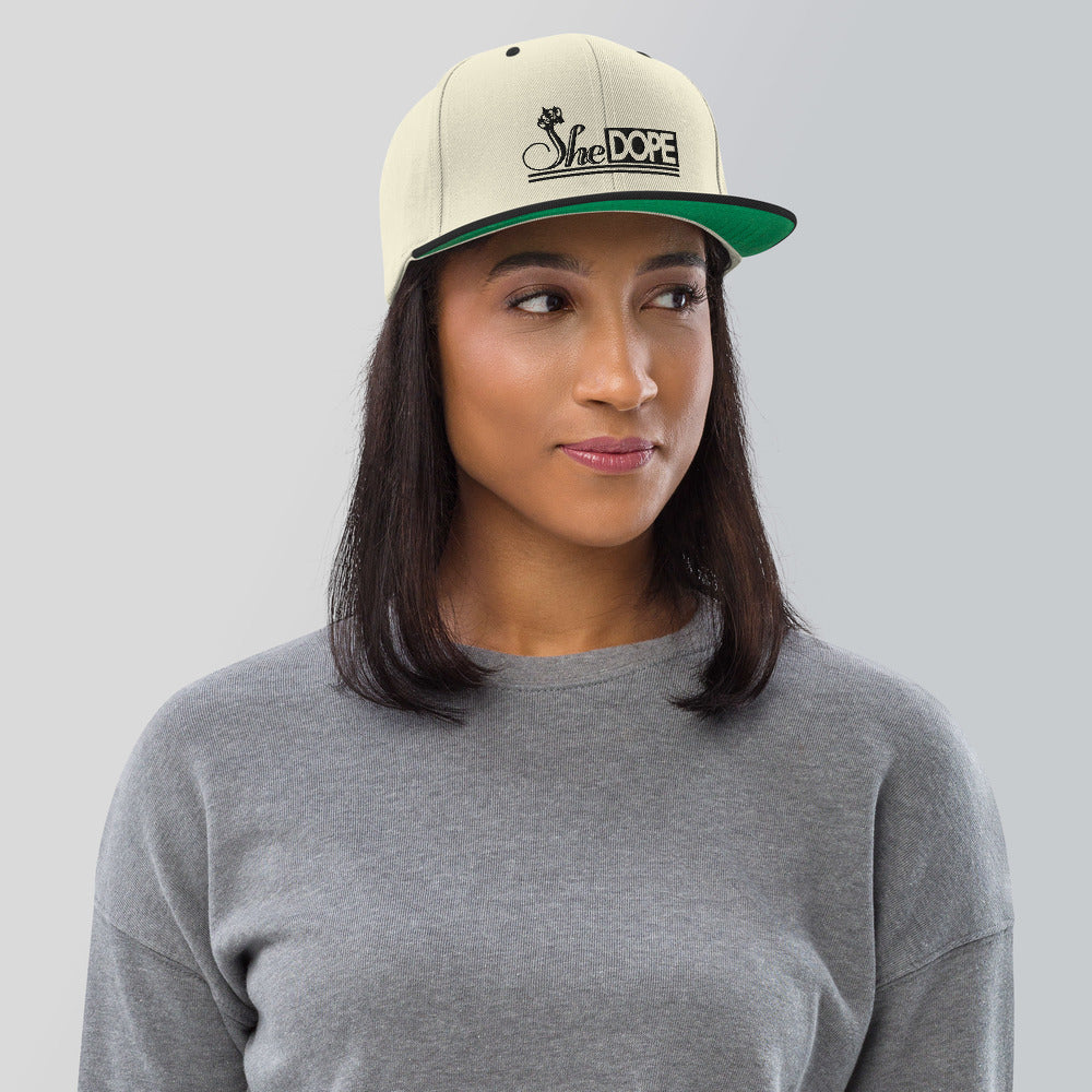 SheDope in Black Snapback Hat