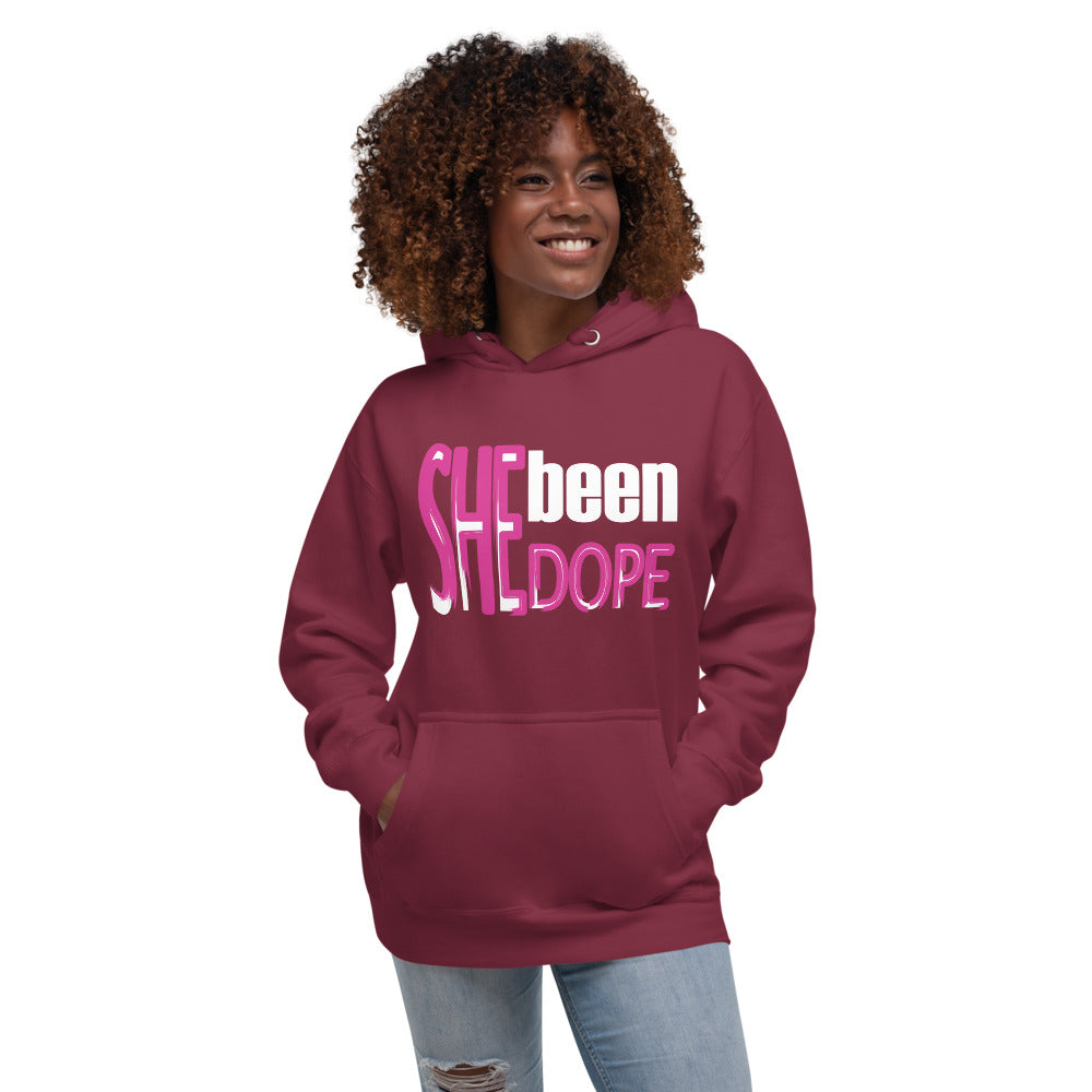 She Been Dope Pink/White Unisex Hoodie