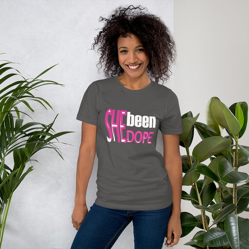 She Been Dope Pink/White Short-Sleeve Unisex T-Shirt