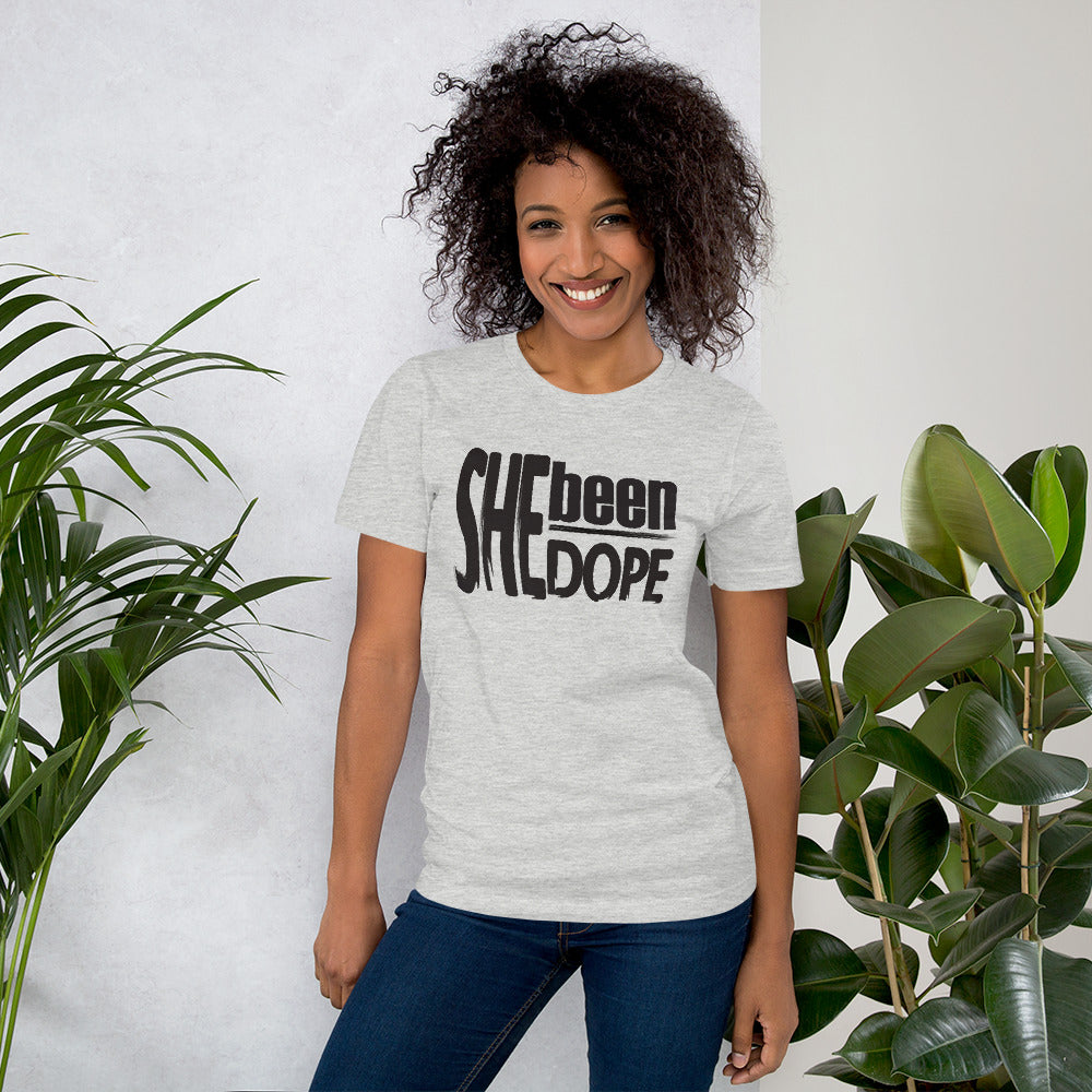 She Been Dope Black/Charcoal Short-Sleeve Unisex T-Shirt