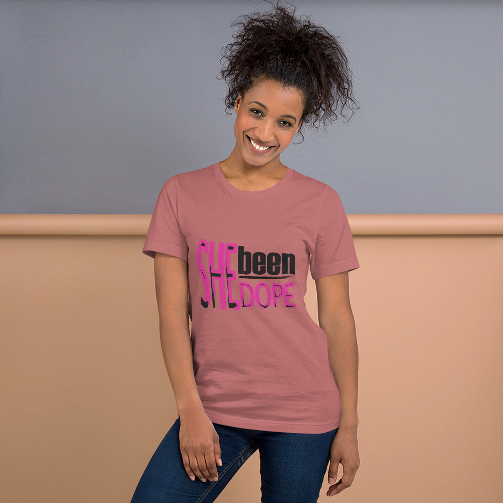 She Been Dope Pink/Black Short-Sleeve Unisex T-Shirt