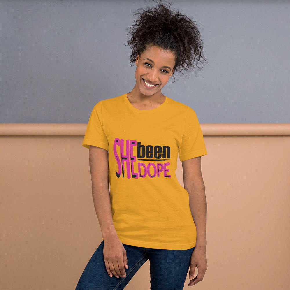 She Been Dope Pink/Black Short-Sleeve Unisex T-Shirt