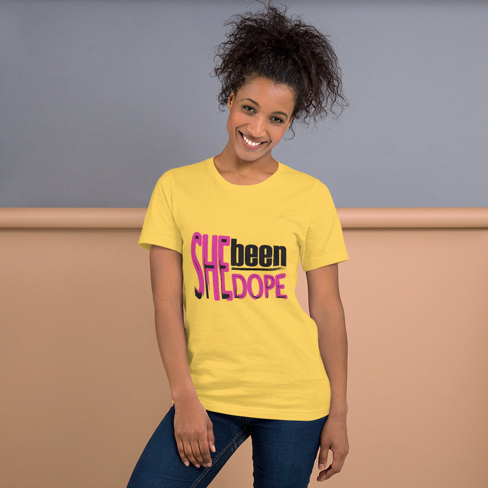 She Been Dope Pink/Black Short-Sleeve Unisex T-Shirt