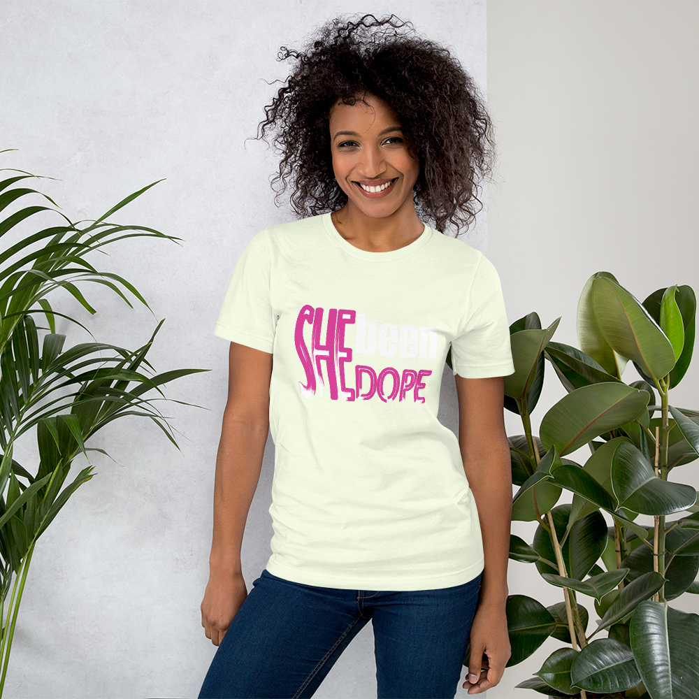 She Been Dope Pink/White Short-Sleeve Unisex T-Shirt