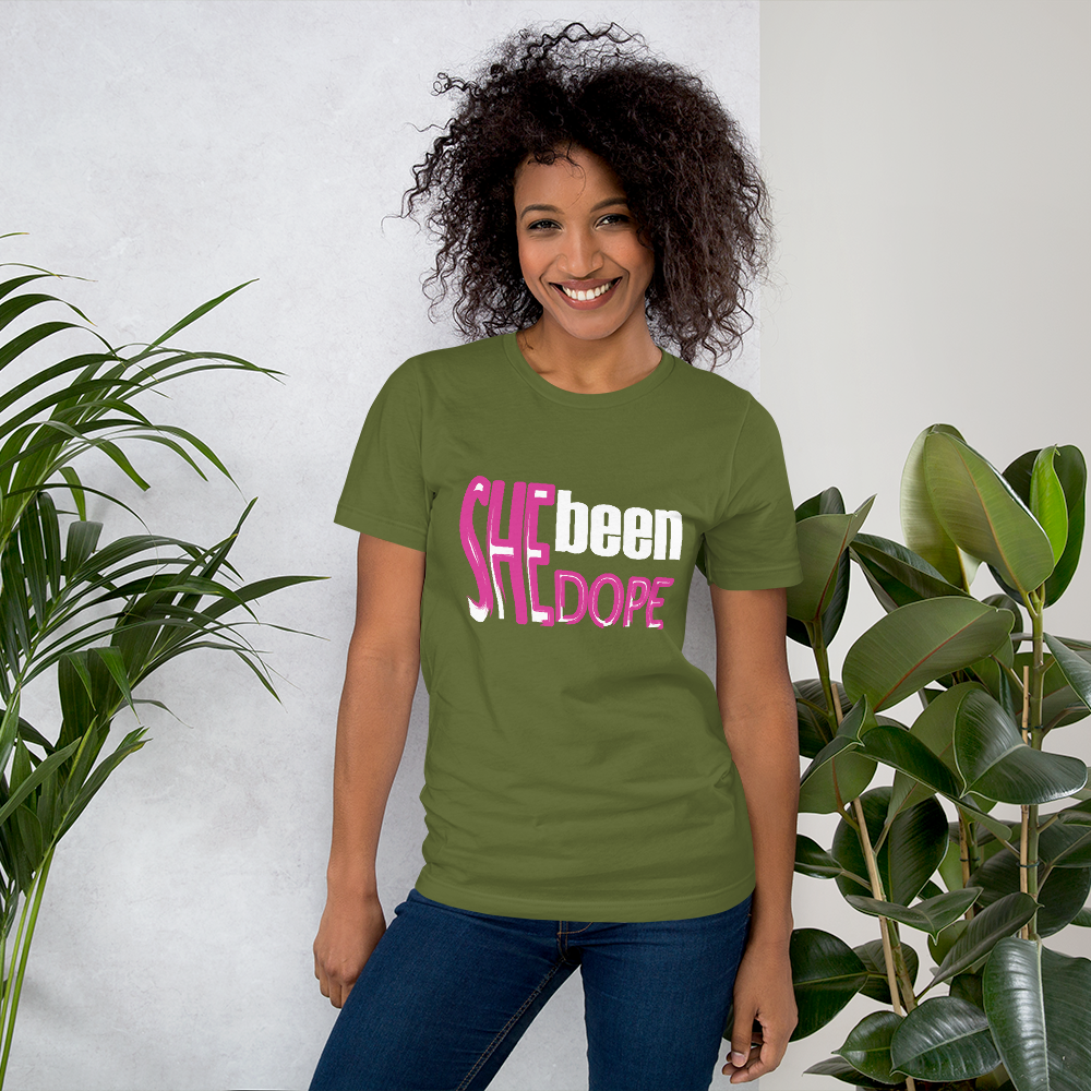 She Been Dope Pink/White Short-Sleeve Unisex T-Shirt