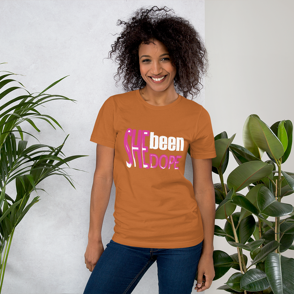 She Been Dope Pink/White Short-Sleeve Unisex T-Shirt